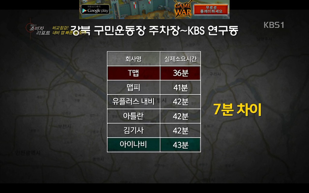스마트폰 네비게이션앱 7종 테스트~ | 인스티즈