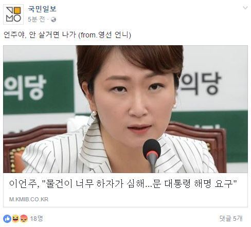 국민일보 페이스북 feat 이언주 | 인스티즈