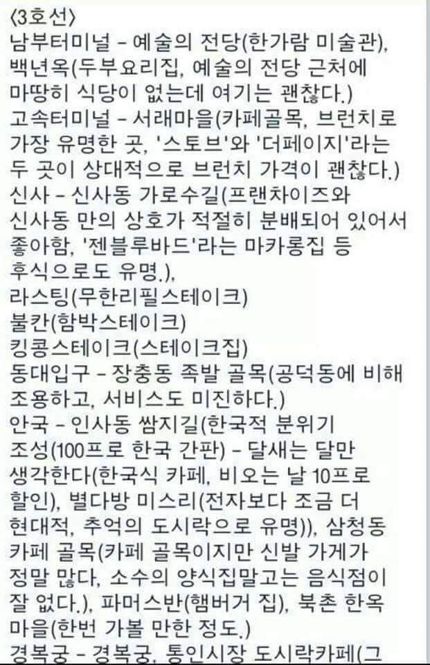 수도권 지하철 노선별 볼거리 | 인스티즈