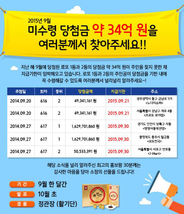로또 미수령 당첨금 찾아가세요.jpg | 인스티즈