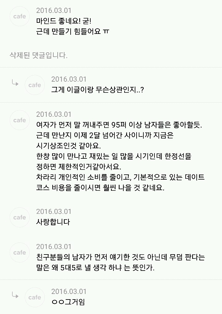 남초 사이트의 흔한 데이트 비용 고민 | 인스티즈
