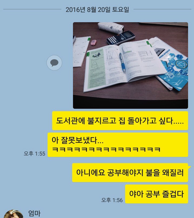 공부가 하기 싫었던 학생의 카톡 | 인스티즈