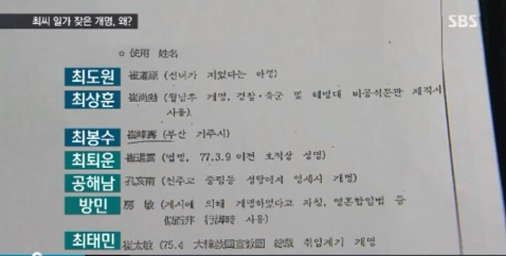 최씨 일가 개명 잦은이유 | 인스티즈