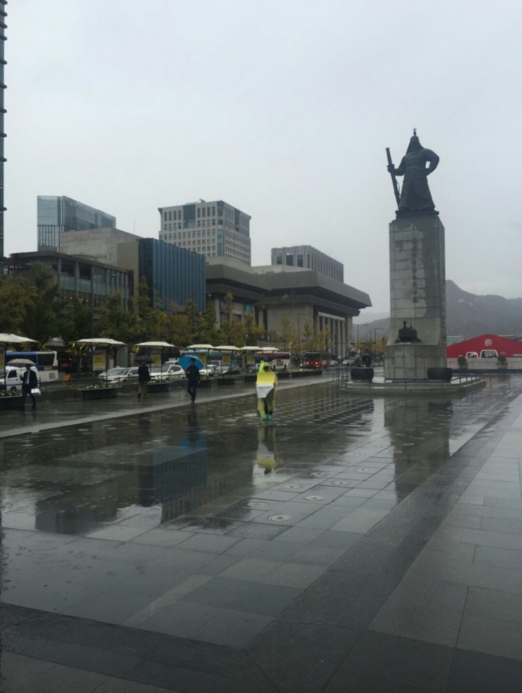 비맞는 1인시위를 본 어른의 행동 | 인스티즈