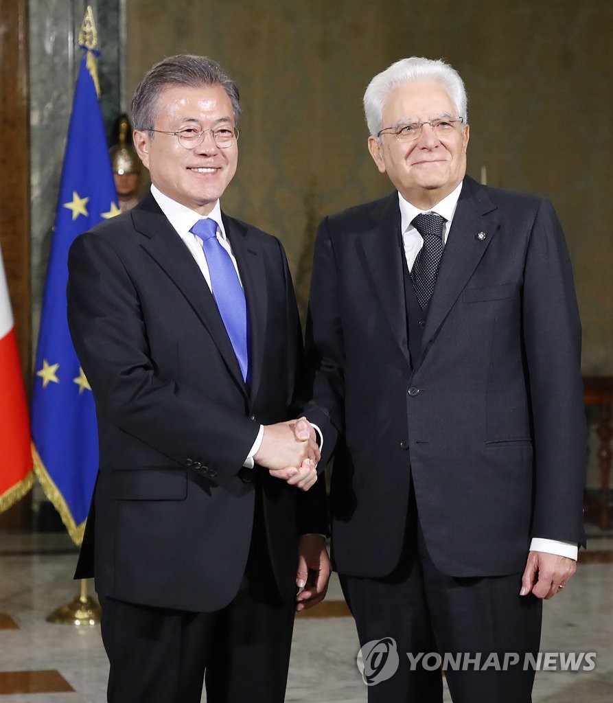 세르지오 마테렐라 이탈리아 대통령과 만난 문재인 대통령 | 인스티즈