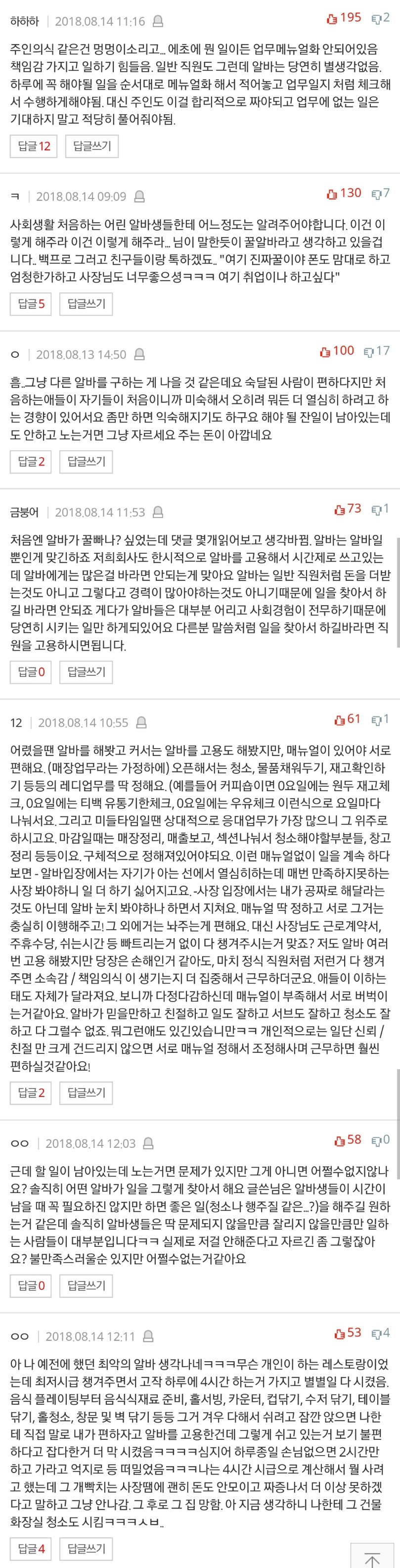 알바가 일을 안해요 | 인스티즈