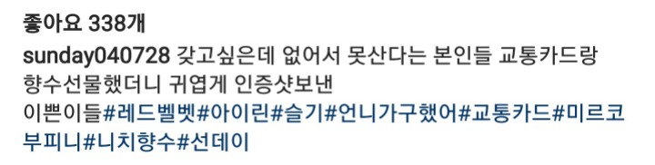 천상지희 선데이 인스타에 레드벨벳 아이린, 슬기 | 인스티즈