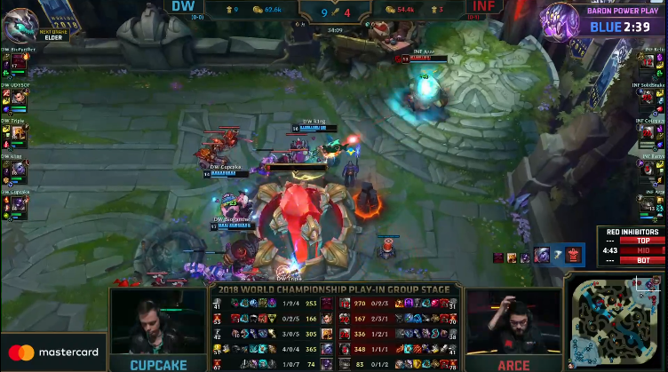 [LOL] 2018 롤드컵 플레이-인 스테이지 / 대회 이틀째 제 3경기, DW(호주) vs INF(북라틴) - 경기결과 | 인스티즈